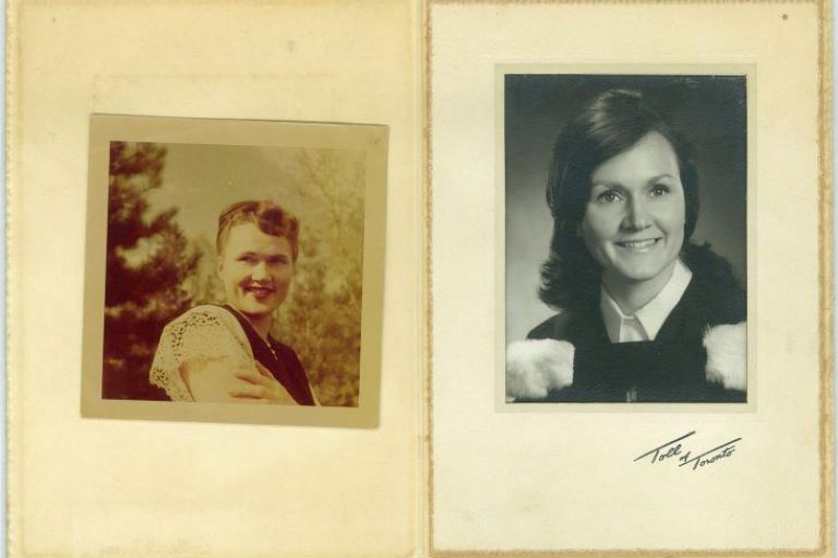 Photographs of Svetlana Gouzenko in 1948 (left) and Evy Wilson, her daughter, in 1970 (right) - both at the age of 24.