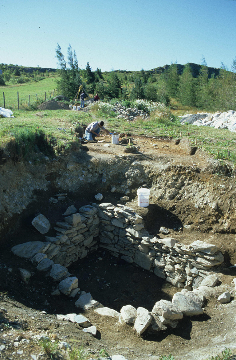 An excavated archaeological site 