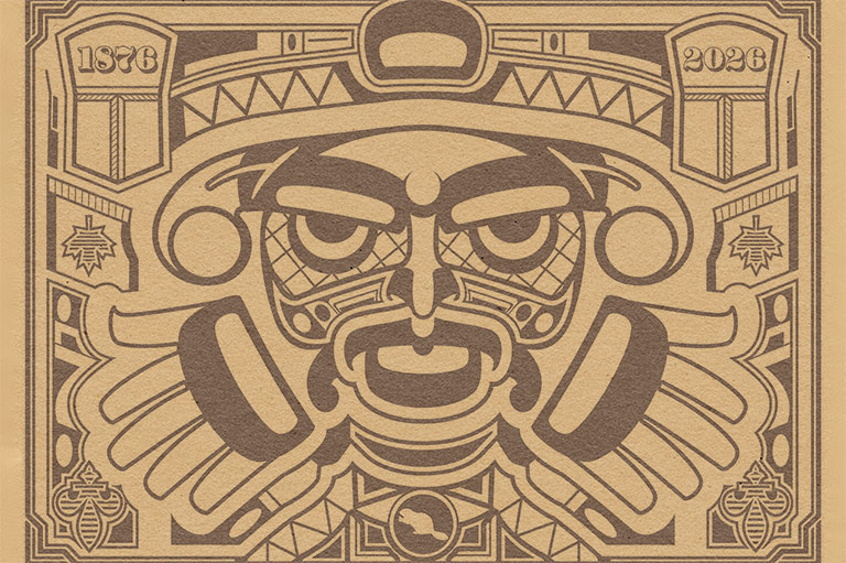 Earth-tone illustration by Sonny Assu