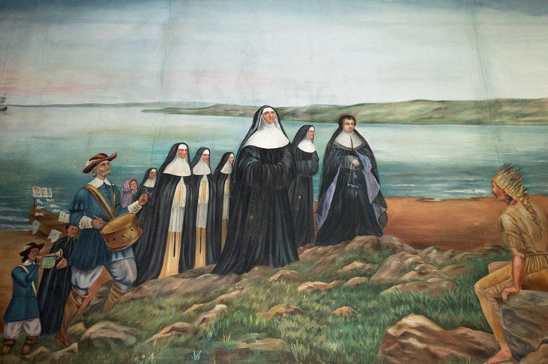 Painting of the arrival of the Ursulines