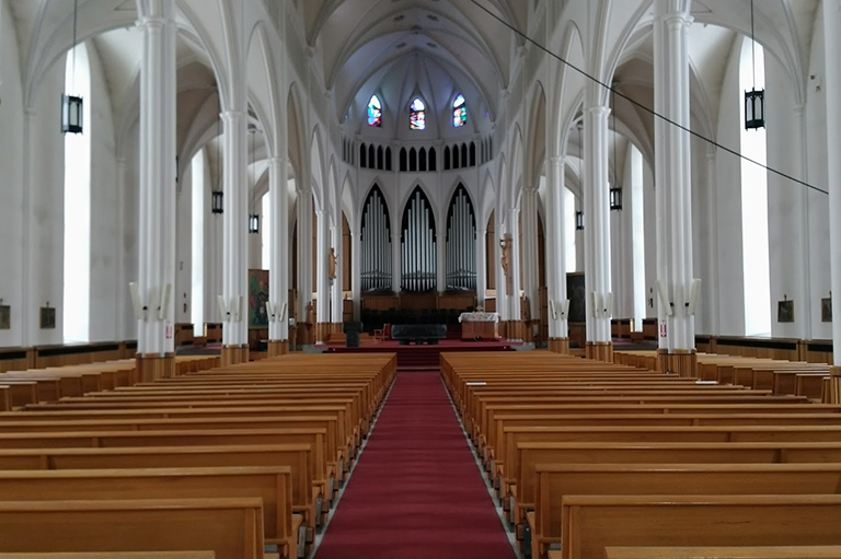This image shows the interior of a cathedral. 