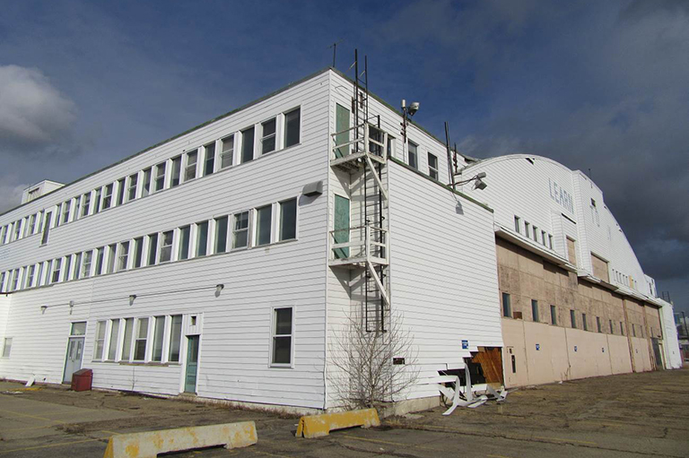 This image shows a white building. 