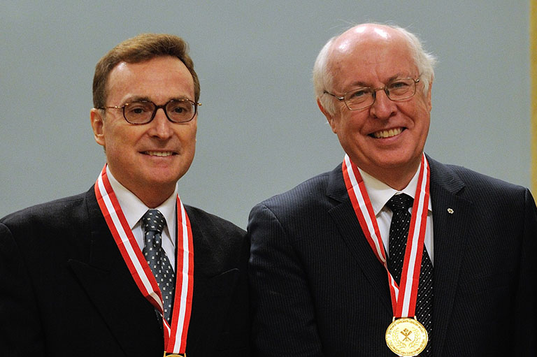 Réal Bélanger and John English, recipients of the 2012 Governor General’s History Award for Popular Media