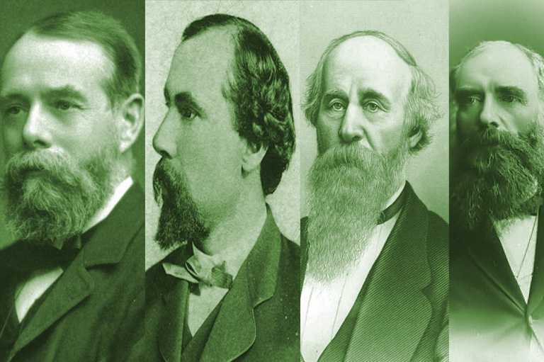 Composite made of portraits of George Stephen, James J. Hill, Norman Kittson, and Lord Strathcona (missing John Stewart Kennedy).
