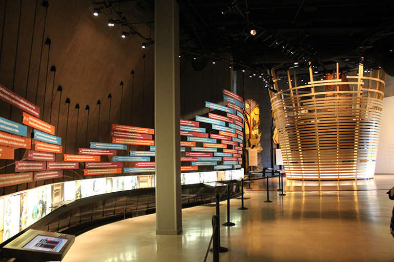 This image shows the first gallery in the Canadian Museum of Human Rights.