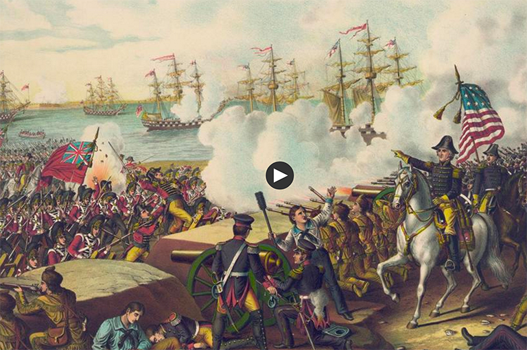 This image shows a scene from The War of 1812 Documentary
