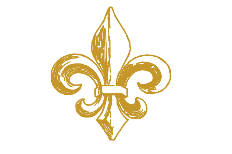 Illustration of a gold fleur-de-lis