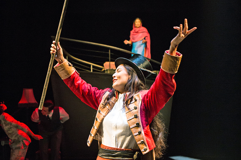 Quelemia Sparrow as T.S. with members of the company in The Komagata Maru Incident. Photography by Cylla von Tiedemann.