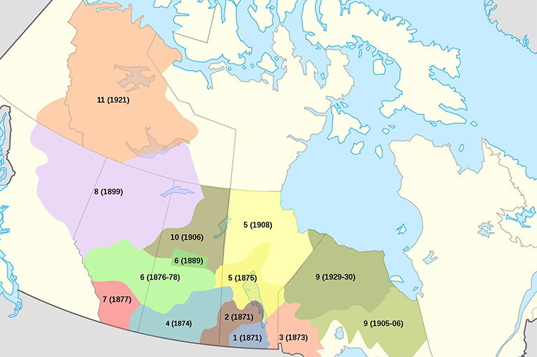 This image shows a Treaty Map of Canada.