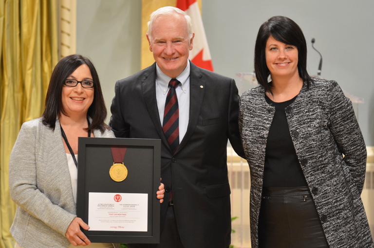 The Musée de la Gaspésie accepting their award at Rideau Hall, Ottawa, 2015.