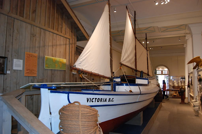 Back of a boat in a museum